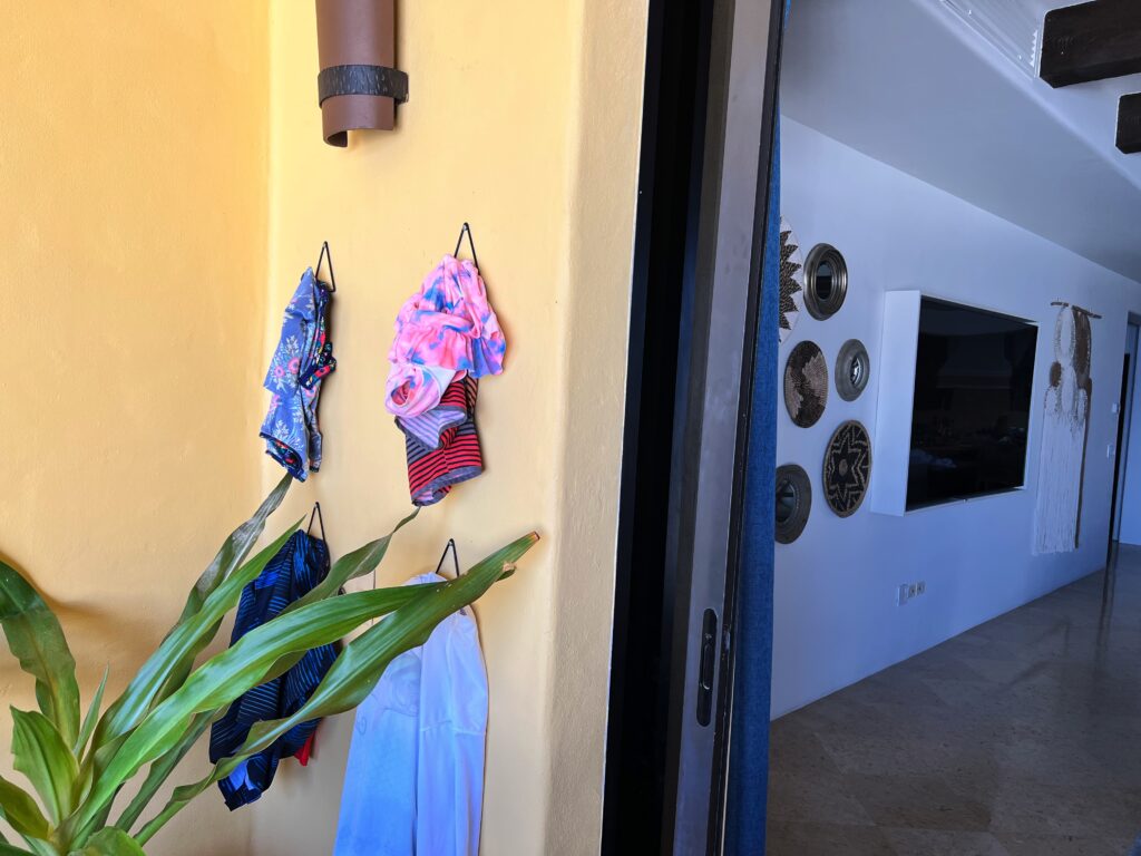 Patio hooks to dry swimwear